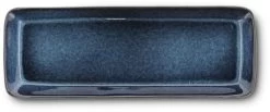 Bitz Serveringsfad Sort M. Blå Glasur, 38x14 Cm