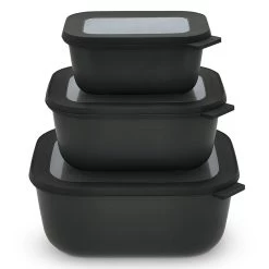 Mepal Cirqula Skålesæt Med Låg Høj Rektangulær Sort