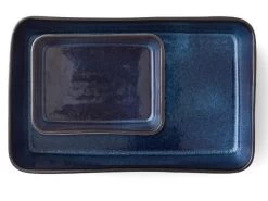 Bitz Rektangulær Fad, 2 Dele, Sort/Blå