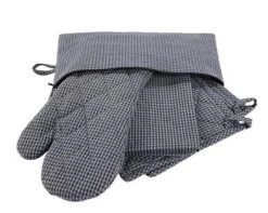 Bastian Tekstilsæt 6 Dele Grå/Blå Tern