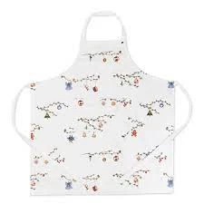 Kähler Hammershøi Christmas Forklæde, Hvid Med Dekoration